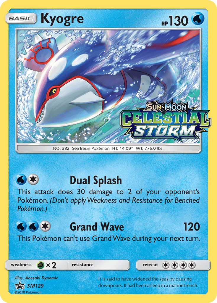 Kyogre, carta SM129 de SM Black Star Promos