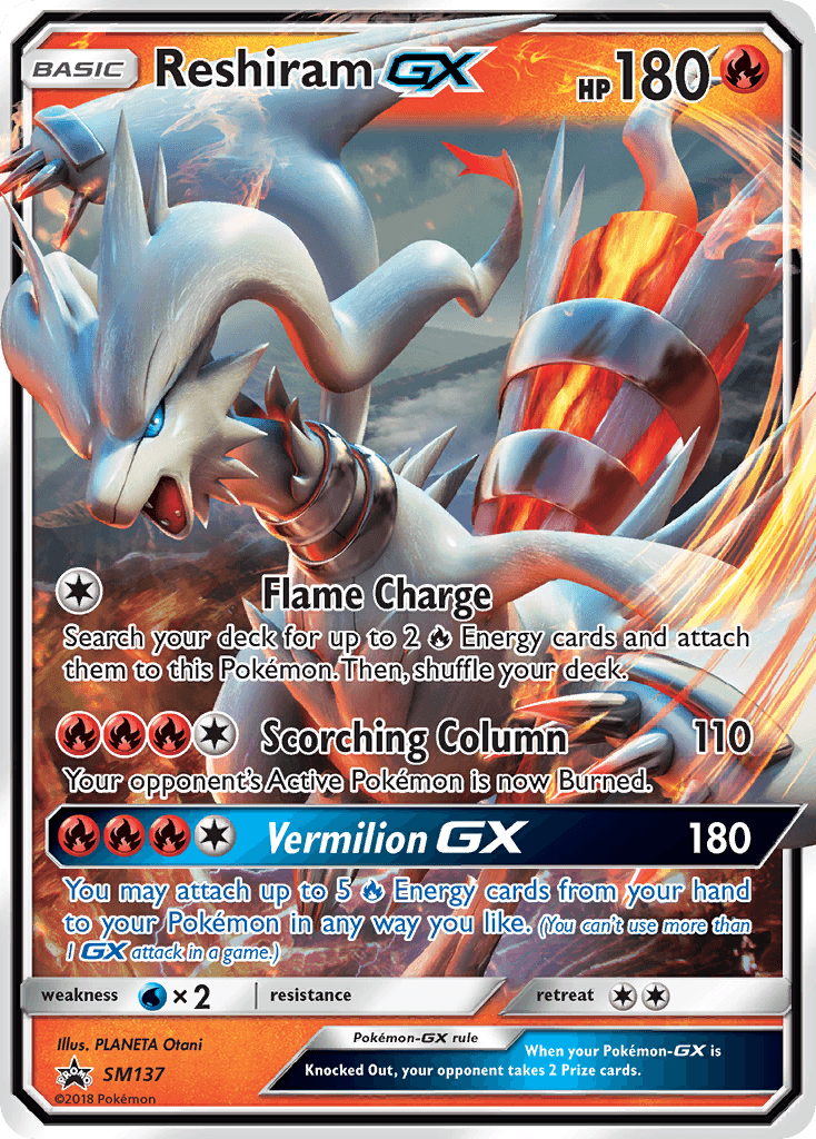 Reshiram GX, carta SM137 de SM Black Star Promos