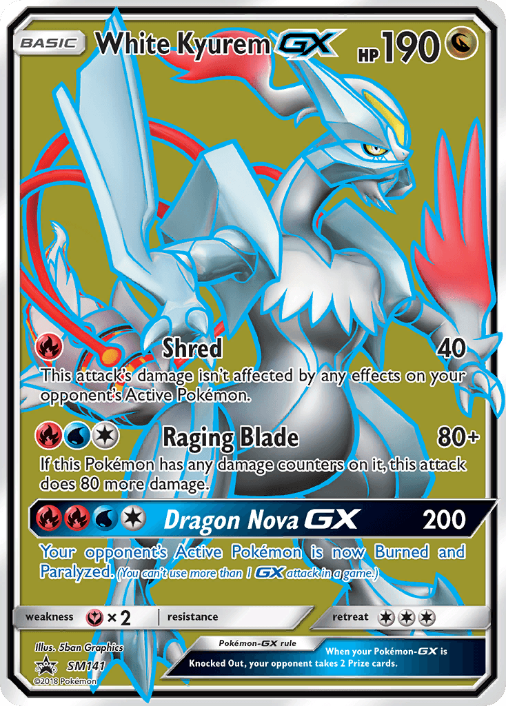 White Kyurem GX, carta SM141 de SM Black Star Promos