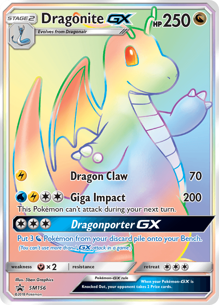 Dragonite GX, carta SM156 de SM Black Star Promos