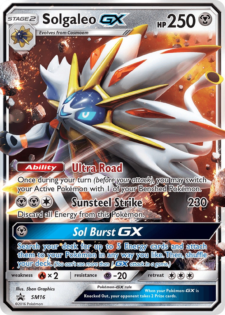 Solgaleo GX, carta SM16 de SM Black Star Promos