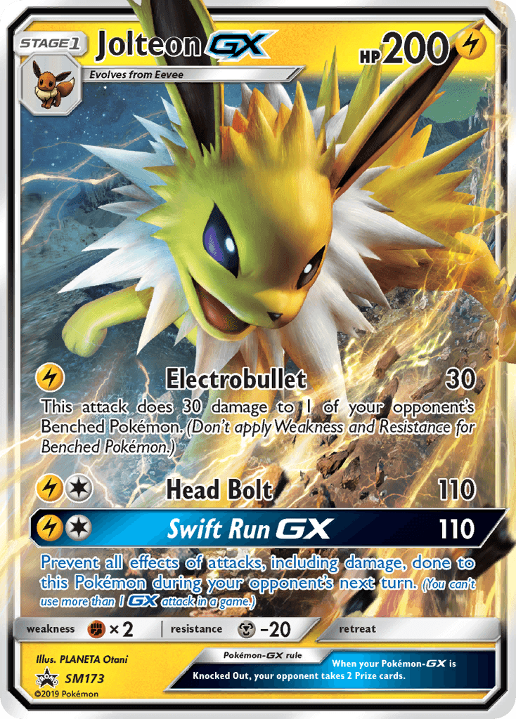 Jolteon GX, carta SM173 de SM Black Star Promos