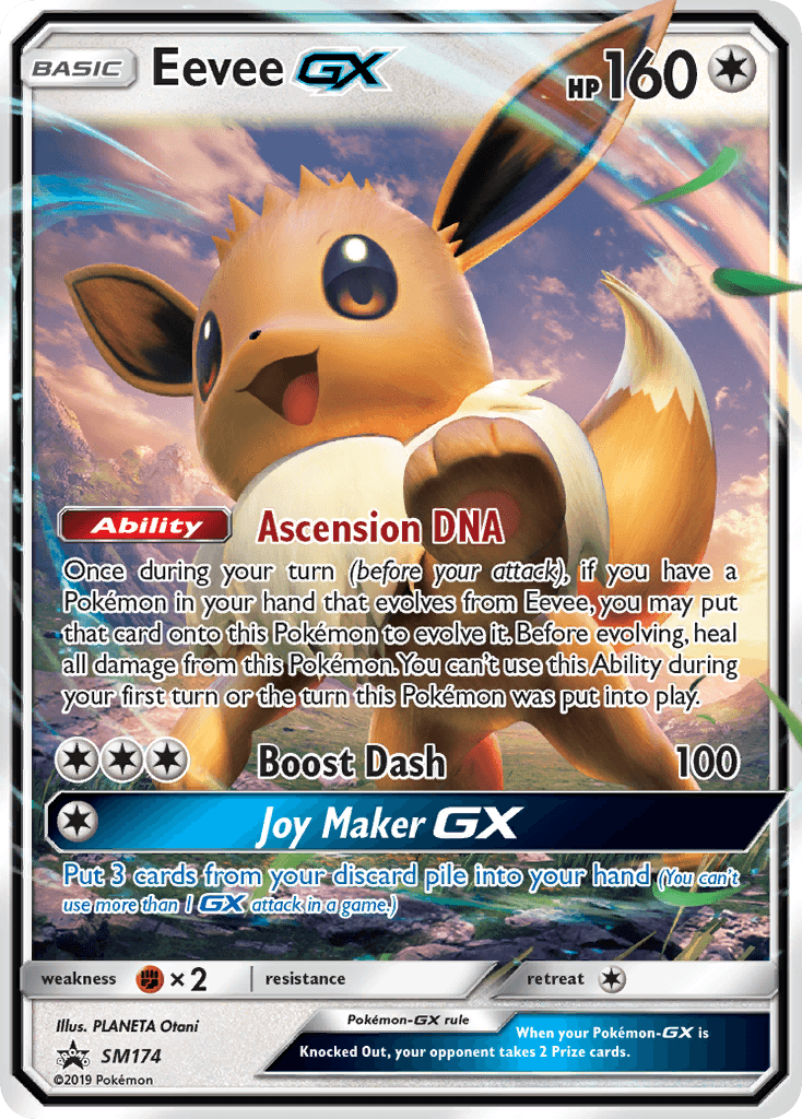 Eevee GX, carta SM174 de SM Black Star Promos