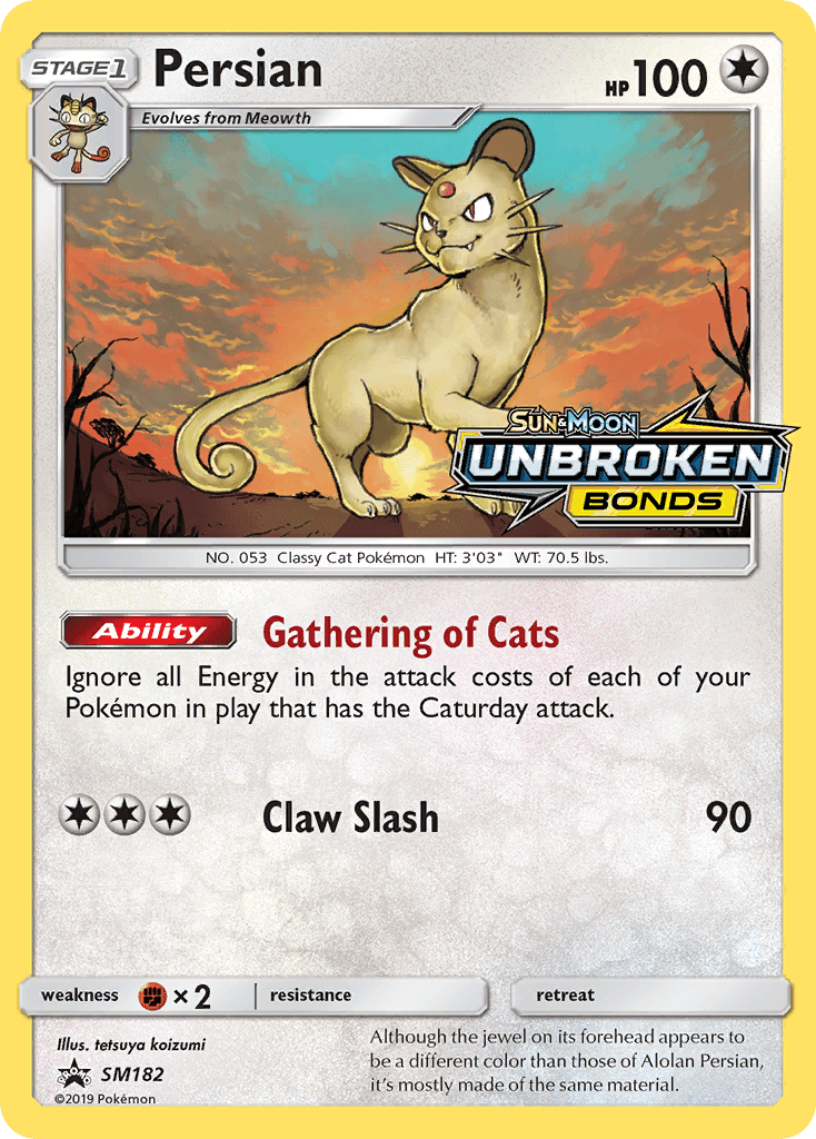 Persian, carta SM182 de SM Black Star Promos