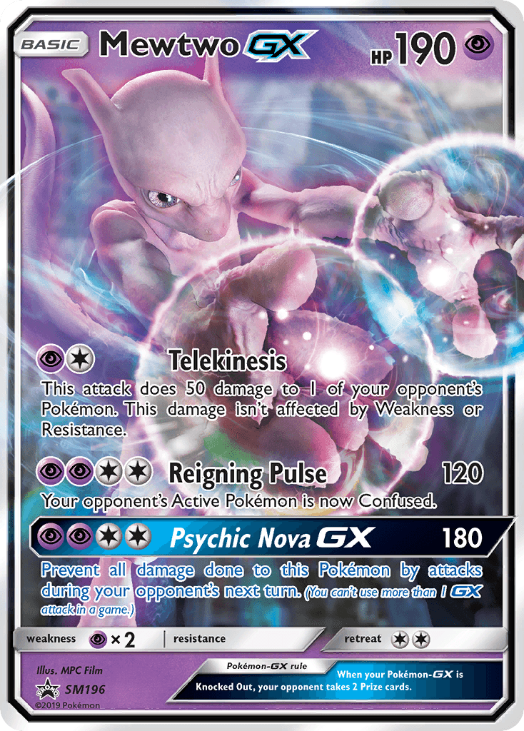 Mewtwo GX, carta SM196 de SM Black Star Promos
