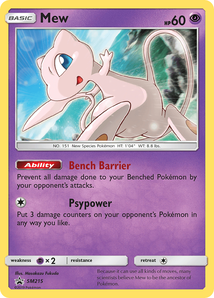 Mew, carta SM215 de SM Black Star Promos