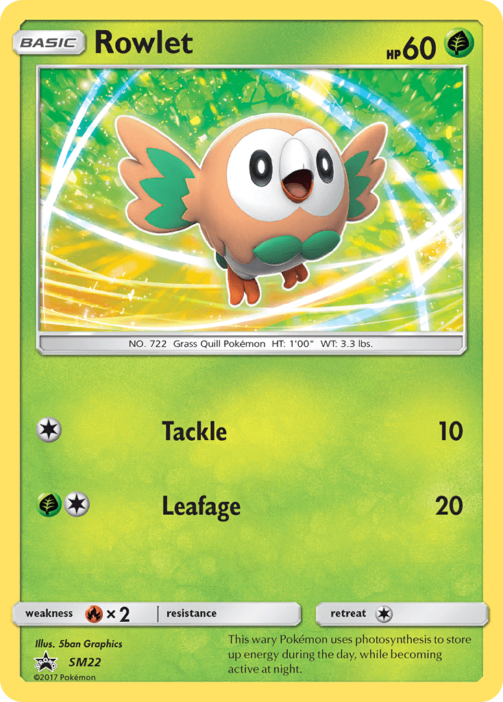 Rowlet, carta SM22 de SM Black Star Promos