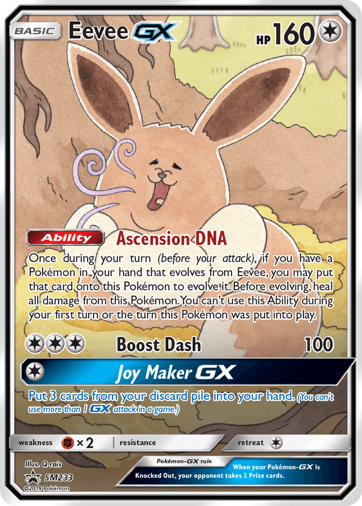 Eevee GX, carta SM233 de SM Black Star Promos