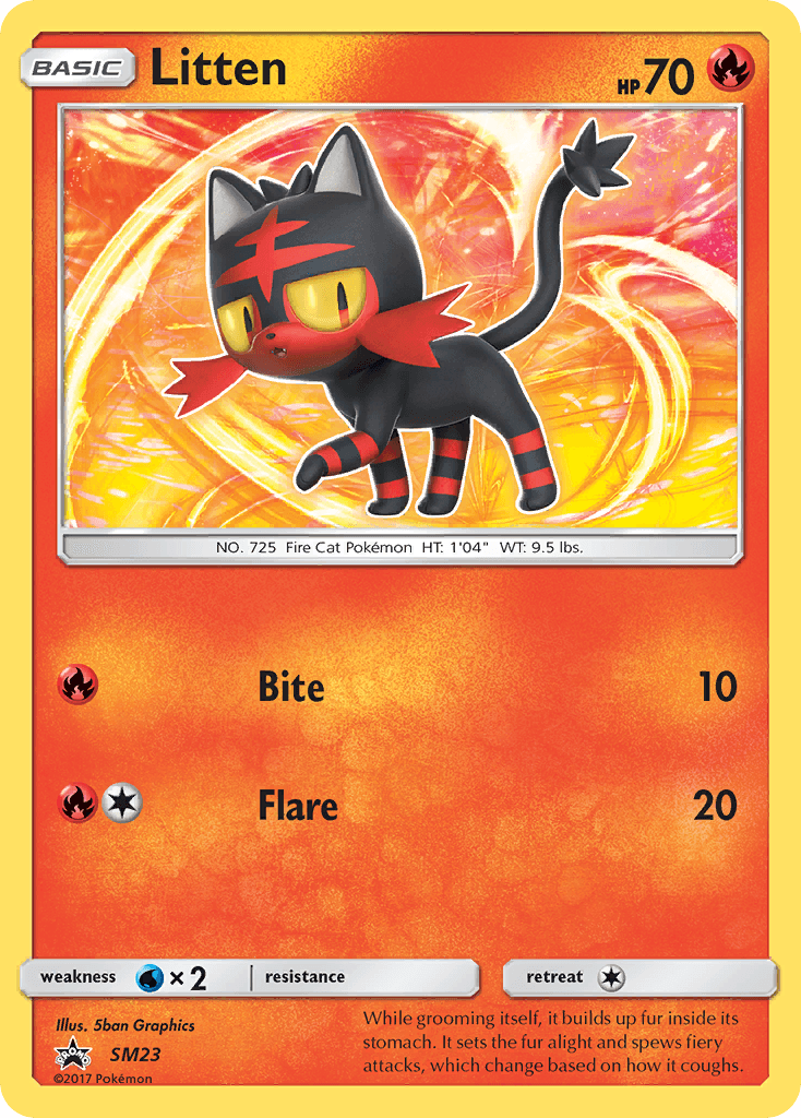 Litten, carta SM23 de SM Black Star Promos