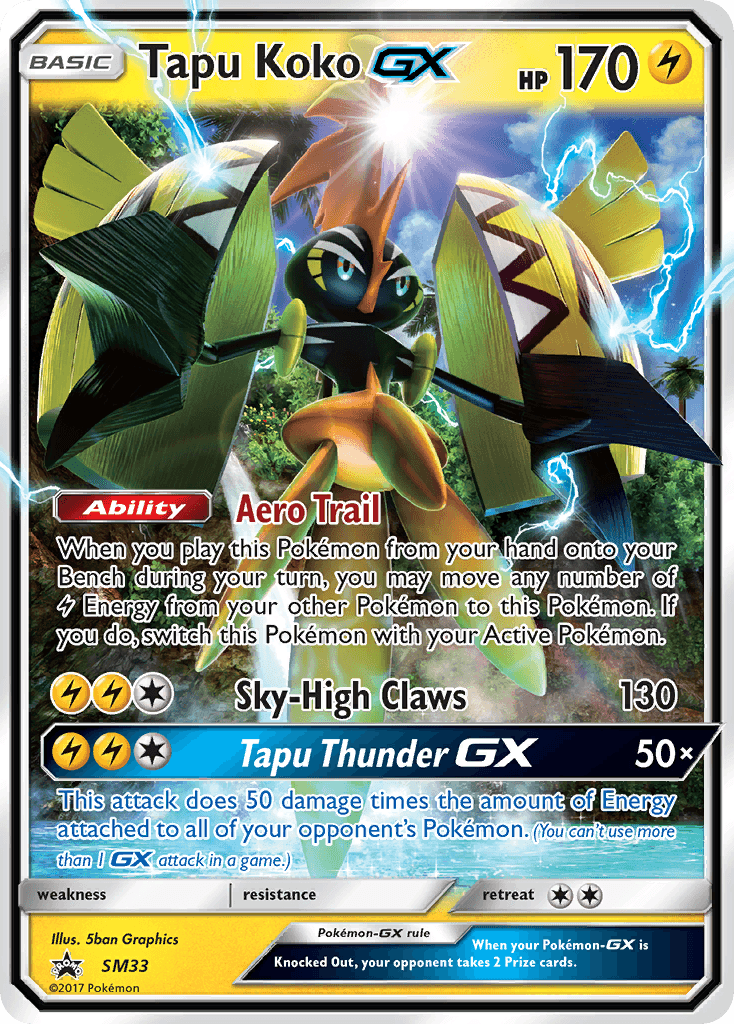 Tapu Koko GX, carta SM33 de SM Black Star Promos