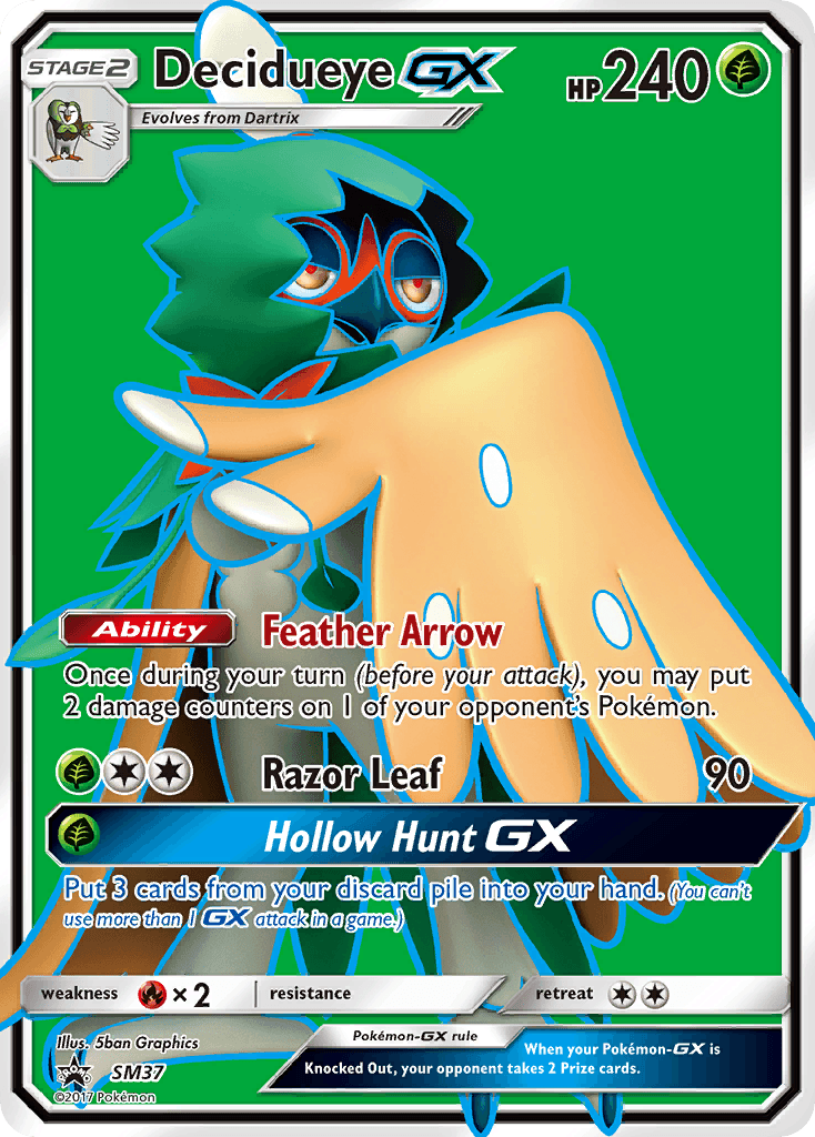 Decidueye GX, carta SM37 de SM Black Star Promos