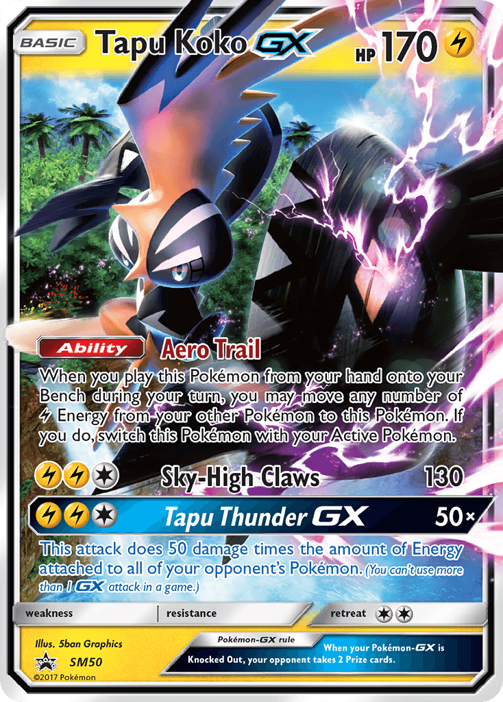 Tapu Koko GX, carta SM50 de SM Black Star Promos