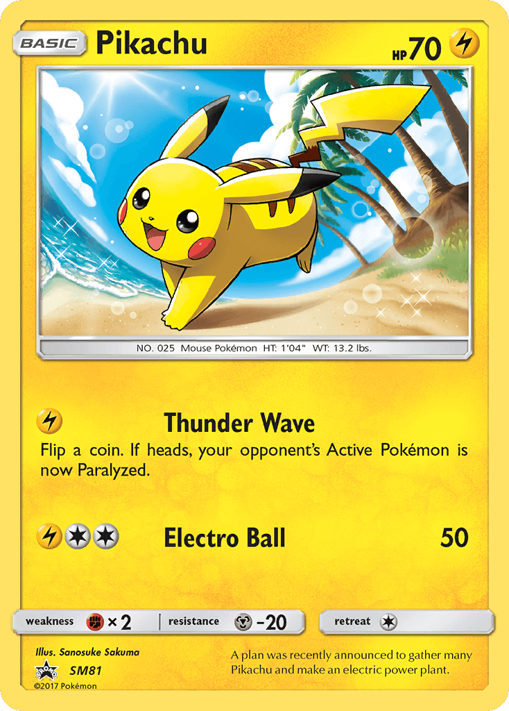 Pikachu, carta SM81 de SM Black Star Promos