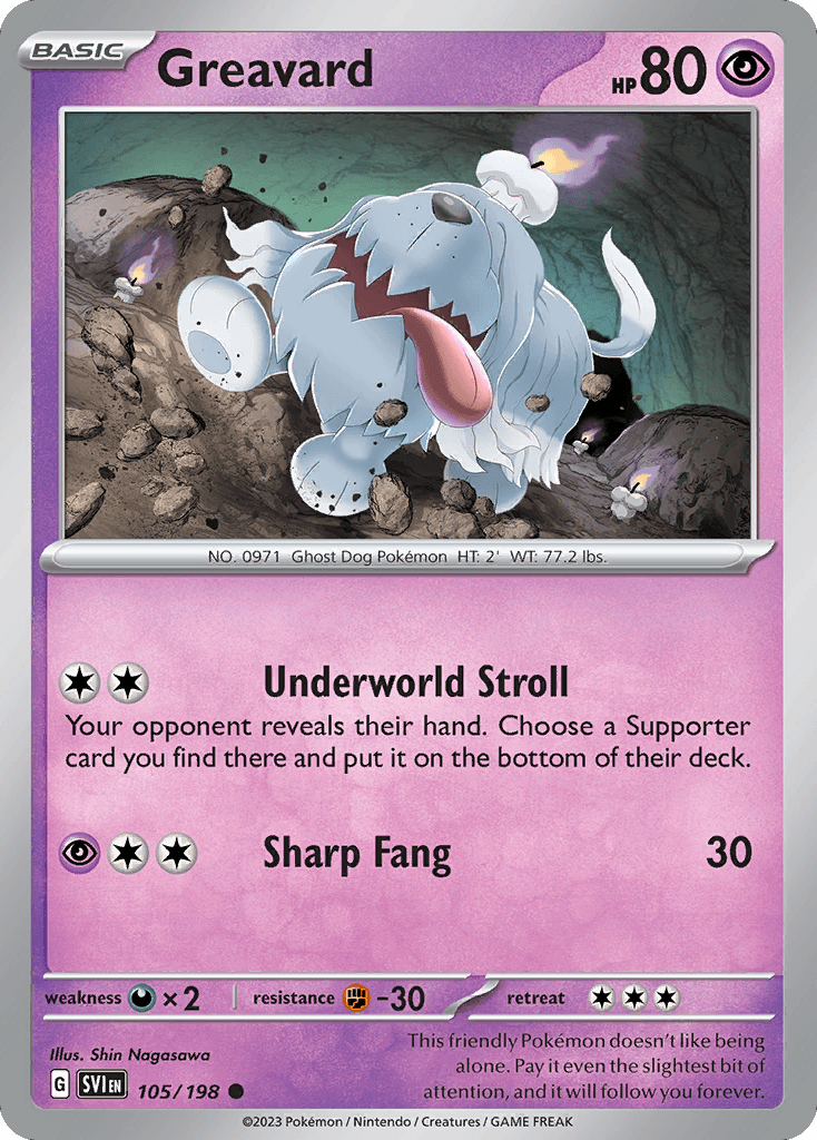 Greavard, carta 105 de Scarlet & Violet