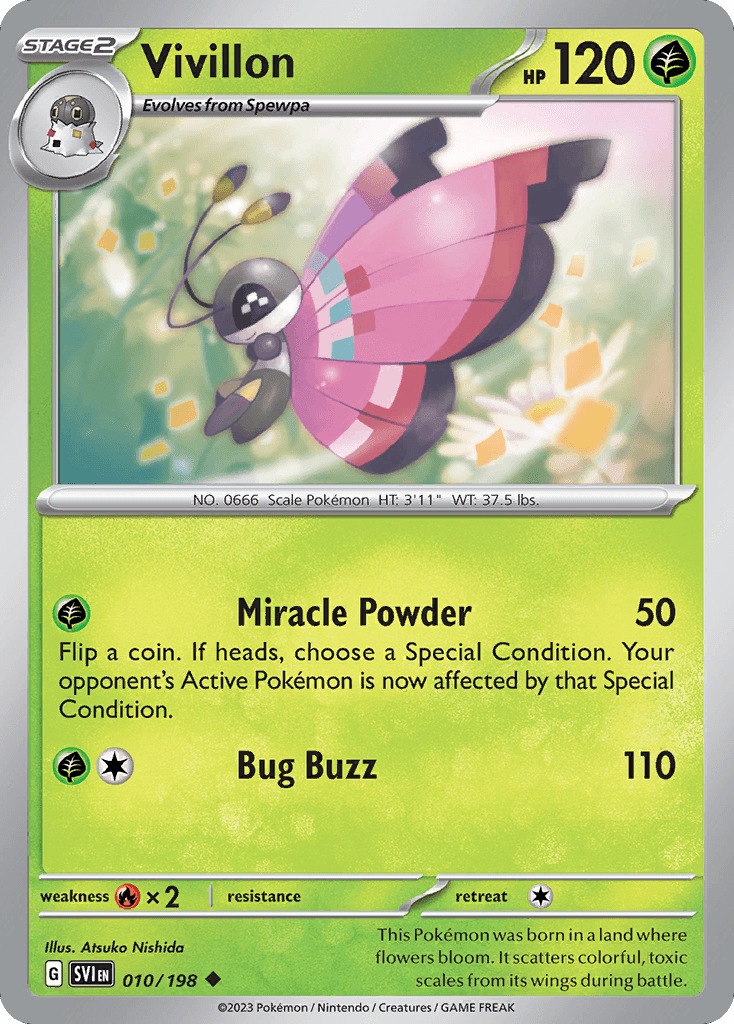 Vivillon, carta 010 de Scarlet & Violet