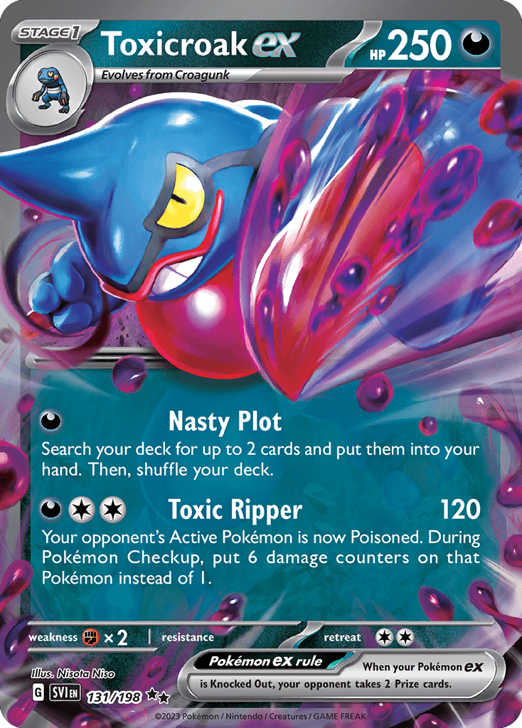 Toxicroak ex, carta 131 de Scarlet & Violet