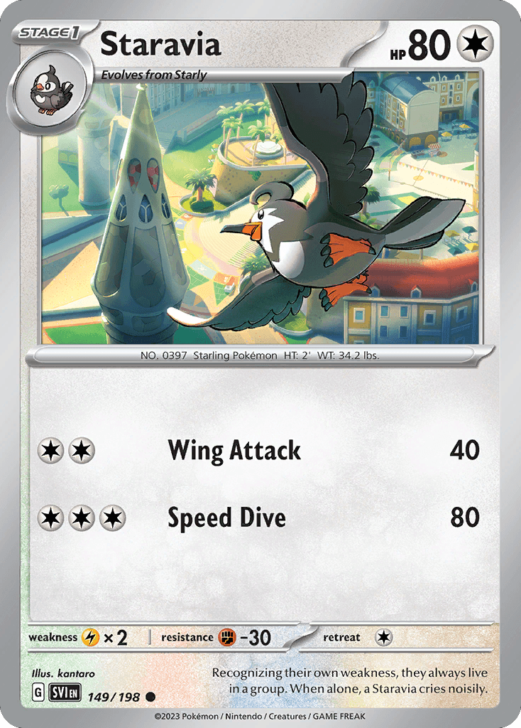 Staravia, carta 149 de Scarlet & Violet