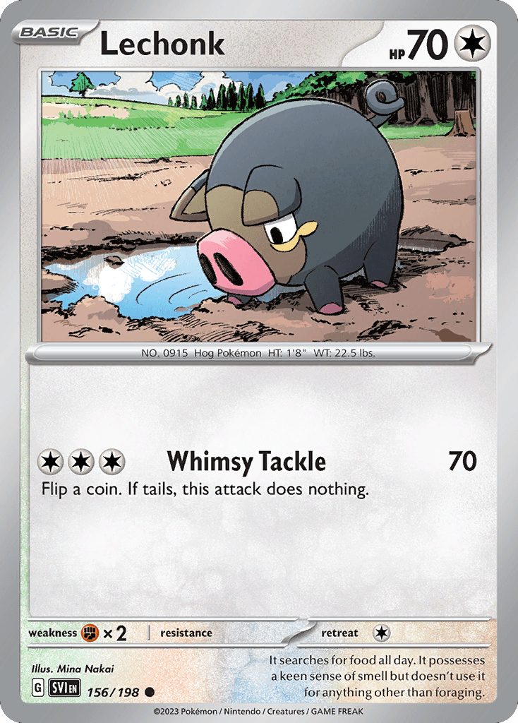 Lechonk, carta 156 de Scarlet & Violet