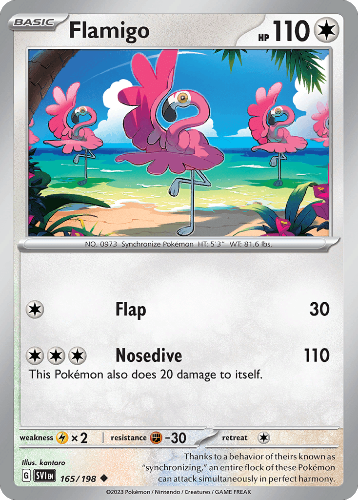 Flamigo, carta 165 de Scarlet & Violet