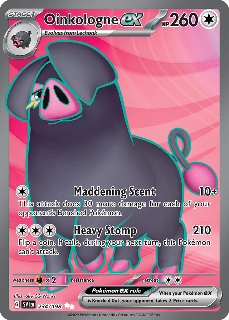 Oinkologne ex, carta 234 de Scarlet & Violet