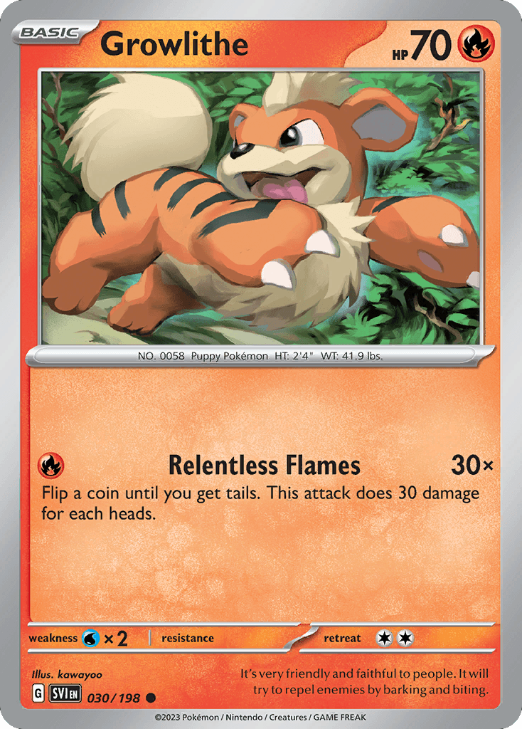 Growlithe, carta 030 de Scarlet & Violet