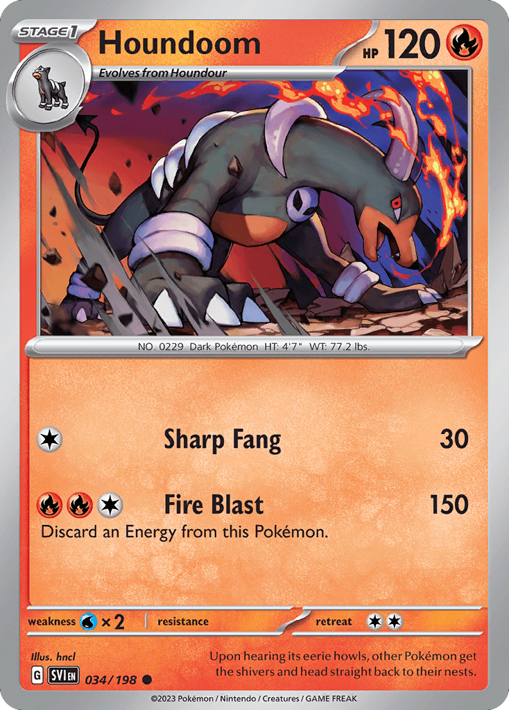 Houndoom, carta 034 de Scarlet & Violet