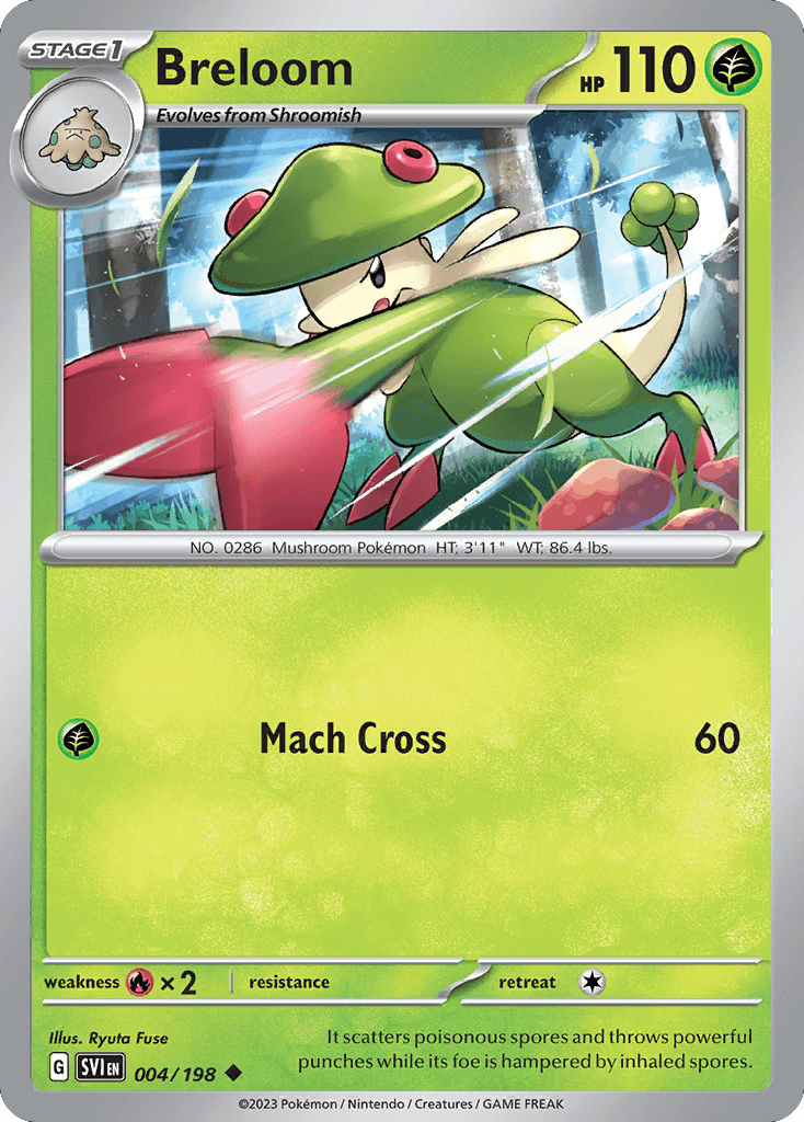 Breloom, carta 004 de Scarlet & Violet