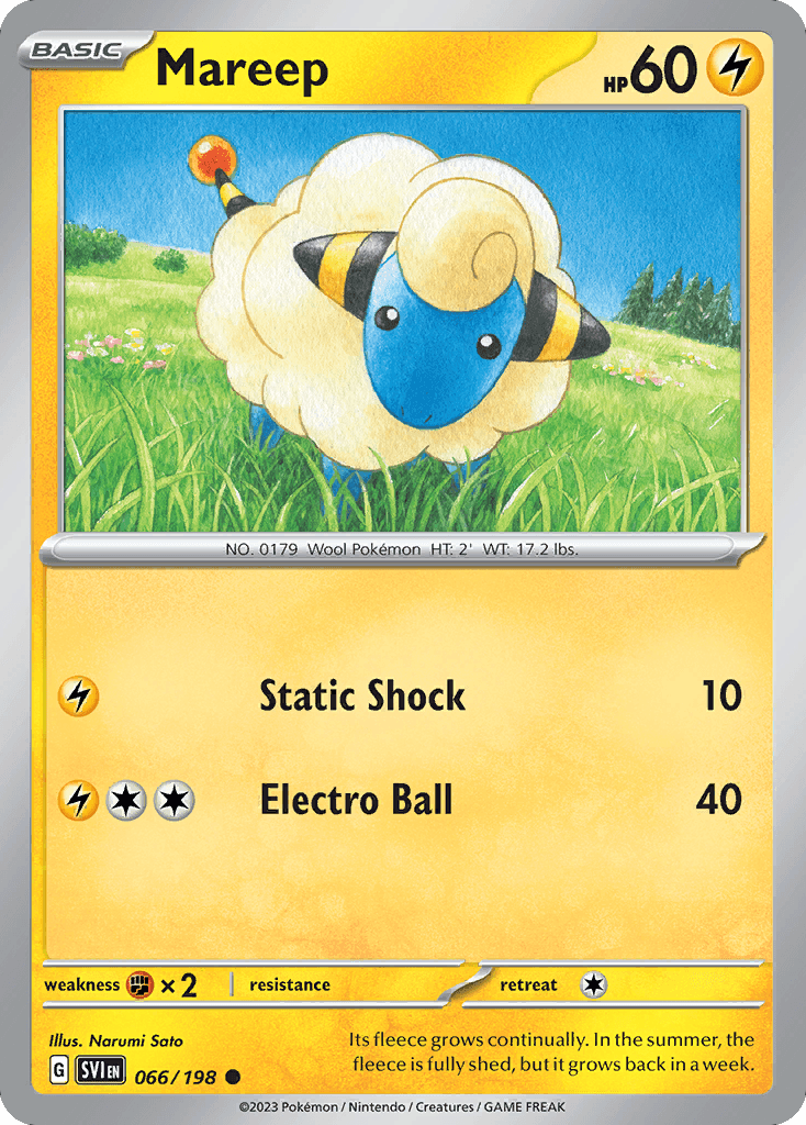 Mareep, carta 066 de Scarlet & Violet