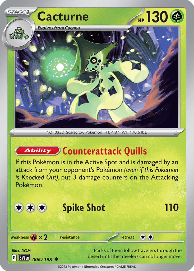 Cacturne, carta 006 de Scarlet & Violet