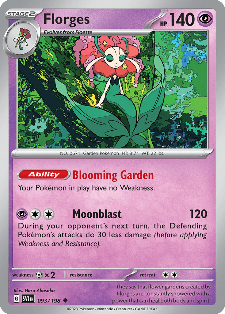 Florges, carta 093 de Scarlet & Violet