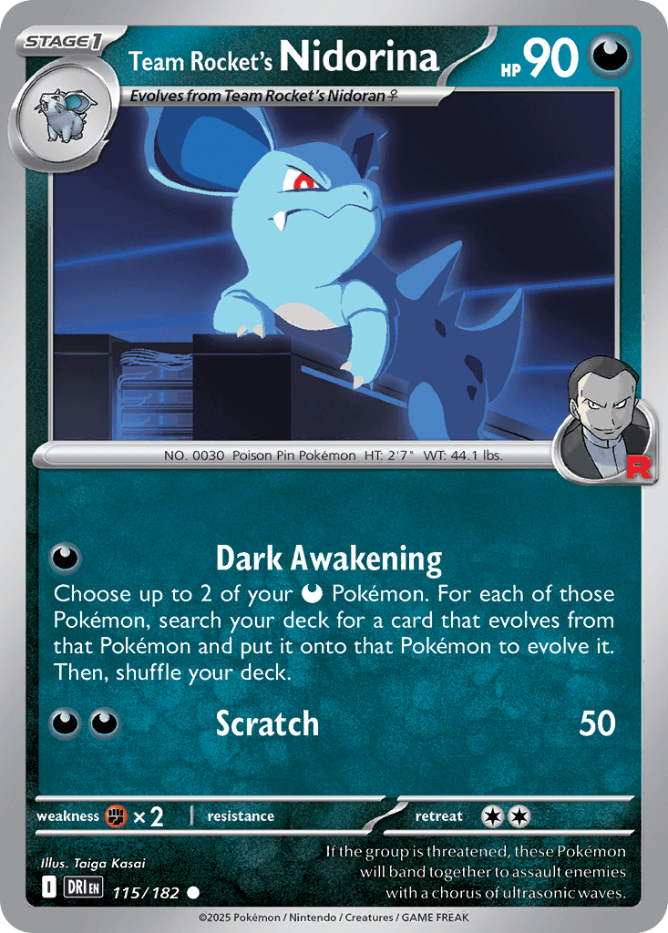 Team Rocket's Nidorina, carta 115 de Destined Rivals