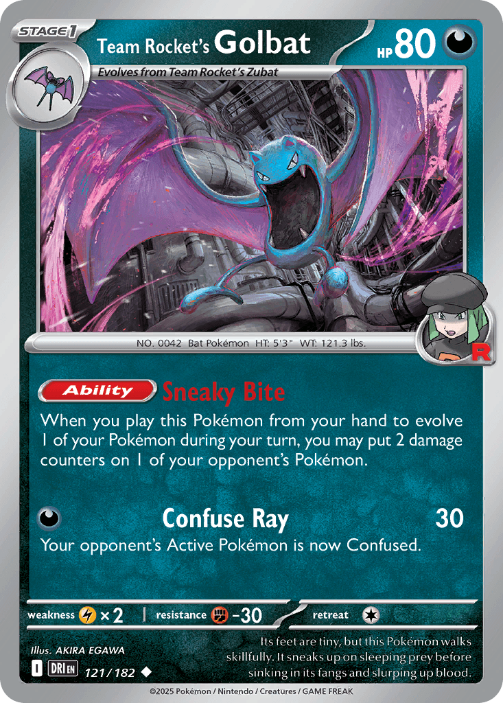 Team Rocket's Golbat, carta 121 de Destined Rivals