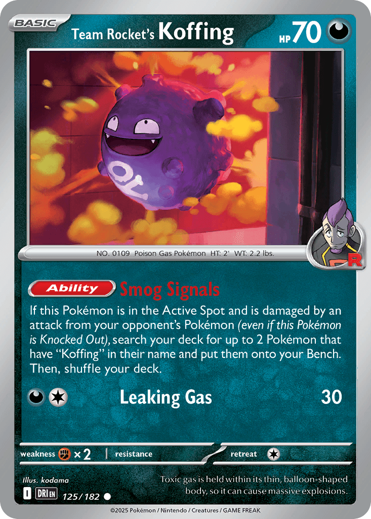 Team Rocket's Koffing, carta 125 de Destined Rivals