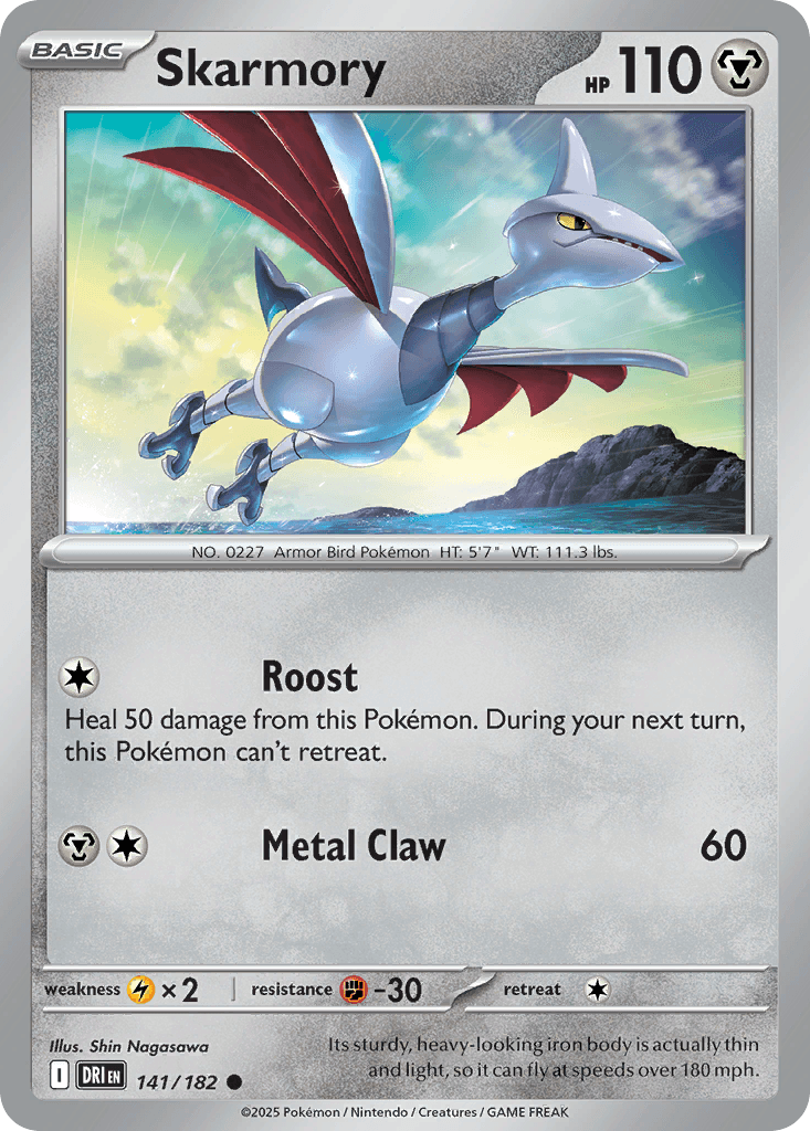 Skarmory, carta 141 de Destined Rivals