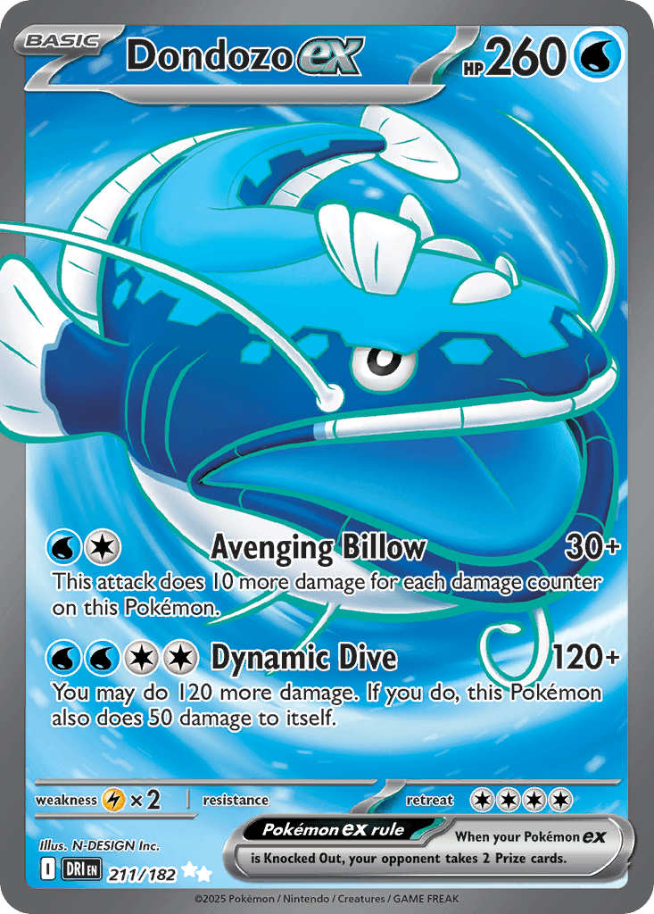 Dondozo ex, carta 211 de Destined Rivals