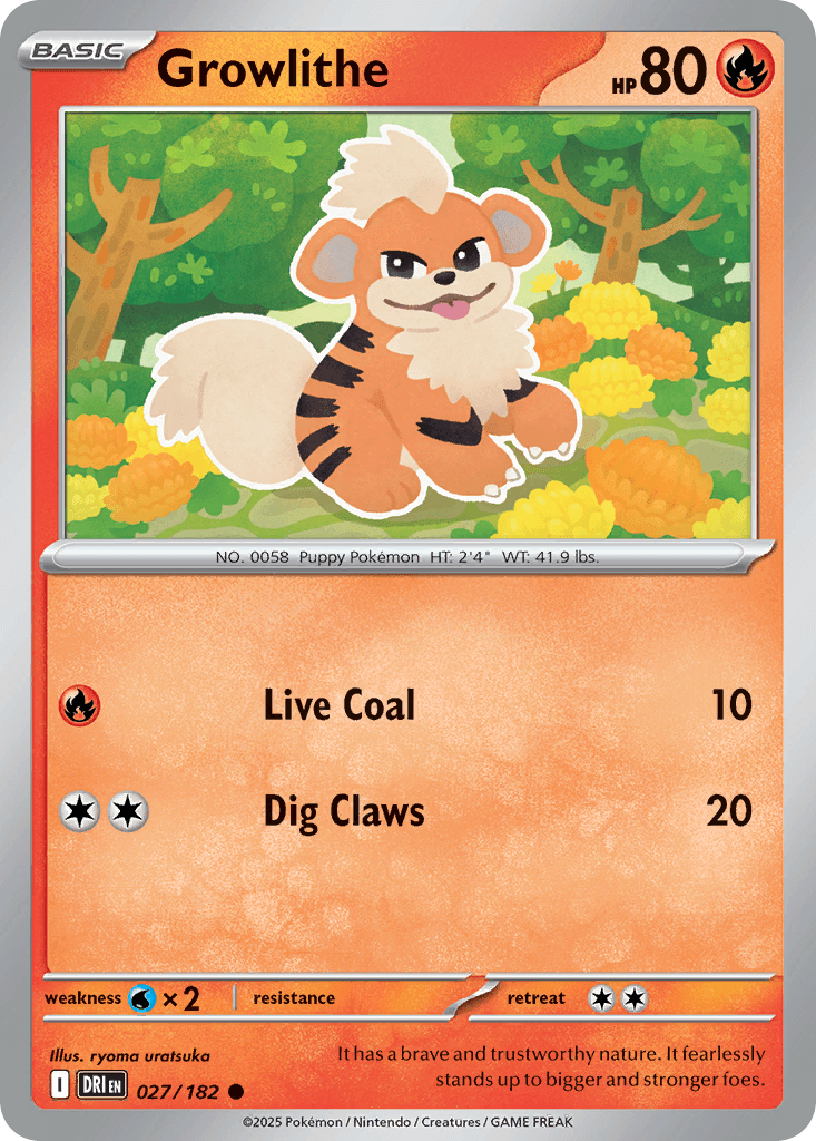 Growlithe, carta 027 de Destined Rivals