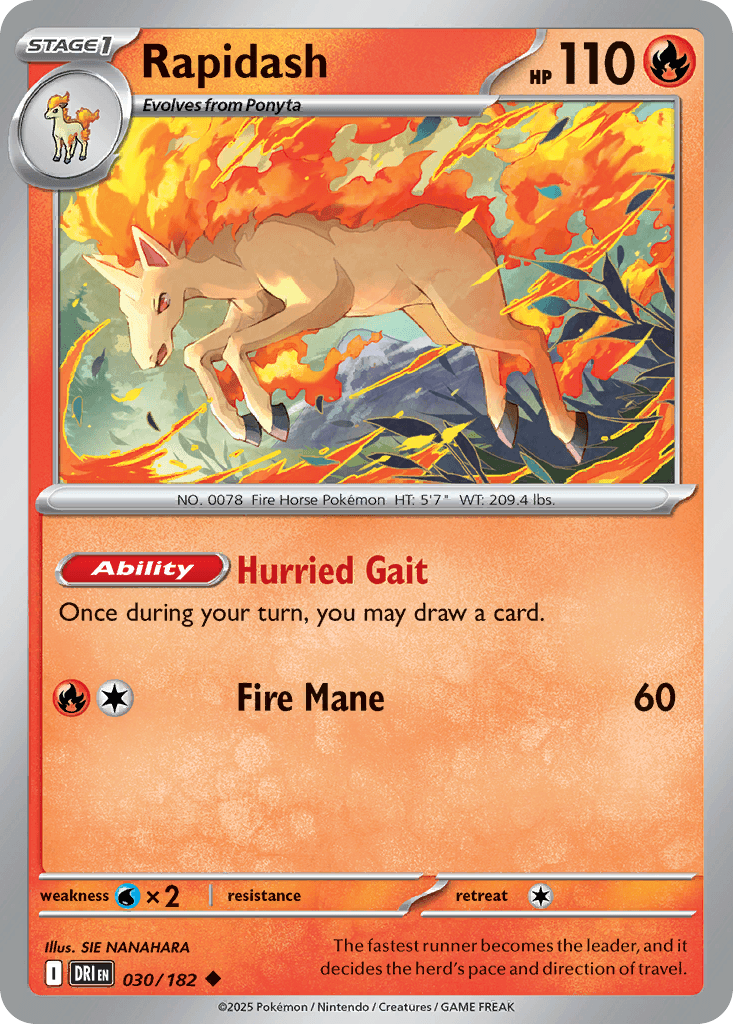 Rapidash, carta 030 de Destined Rivals