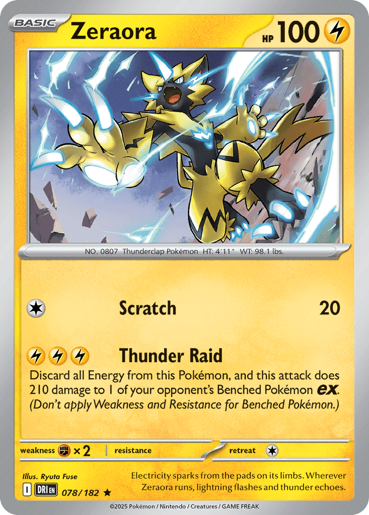Zeraora, carta 078 de Destined Rivals