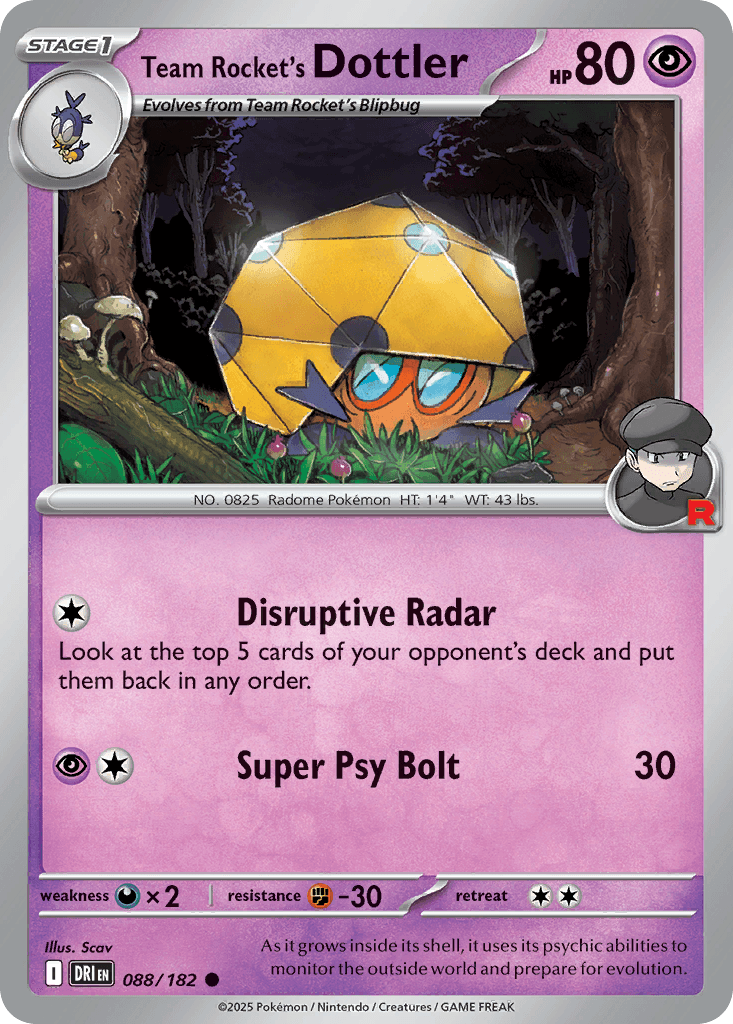 Team Rocket's Dottler, carta 088 de Destined Rivals