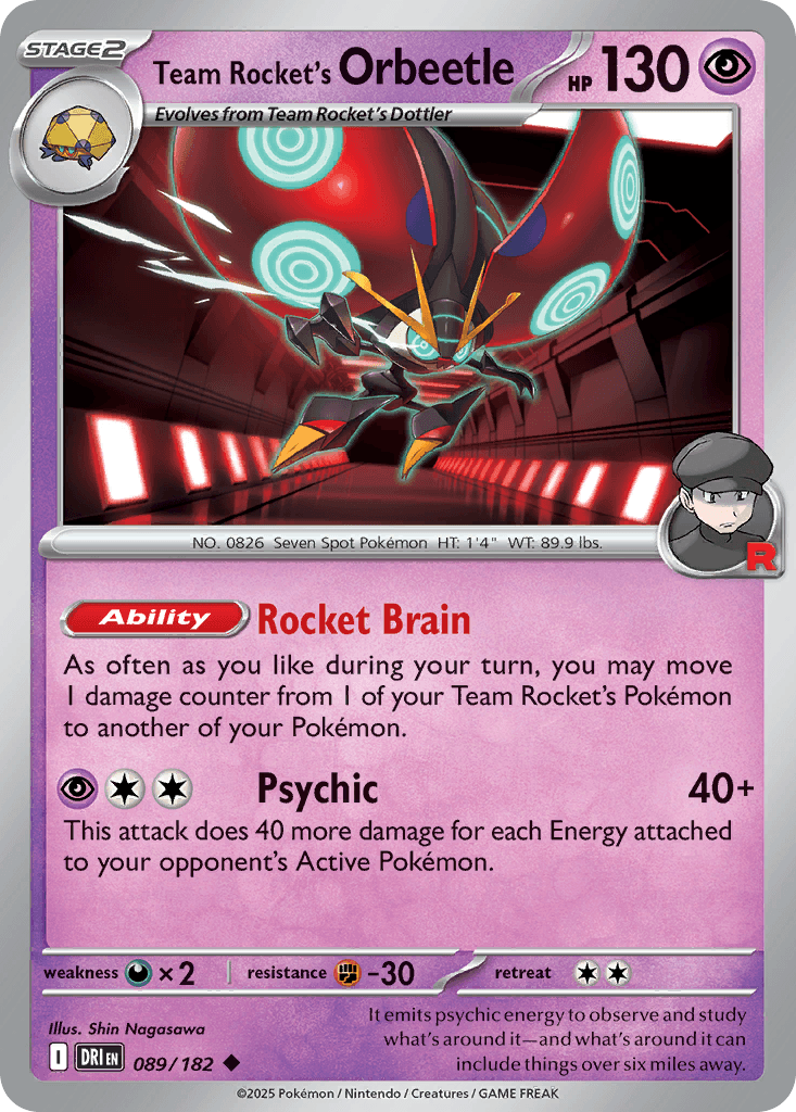 Team Rocket's Orbeetle, carta 089 de Destined Rivals