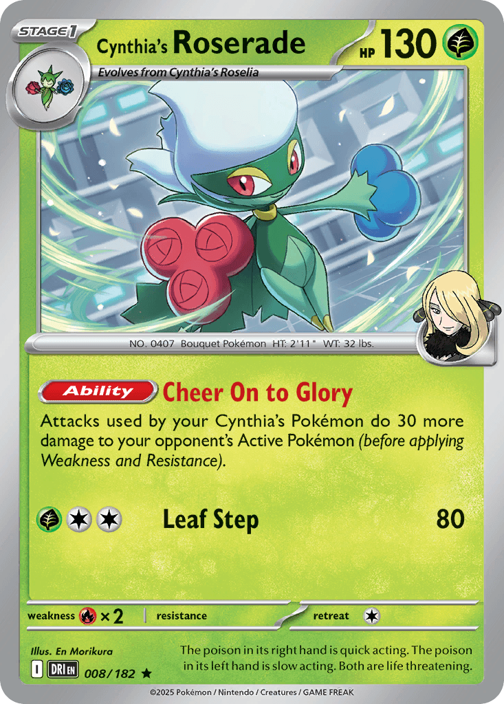Cynthia's Roserade, carta 008 de Destined Rivals
