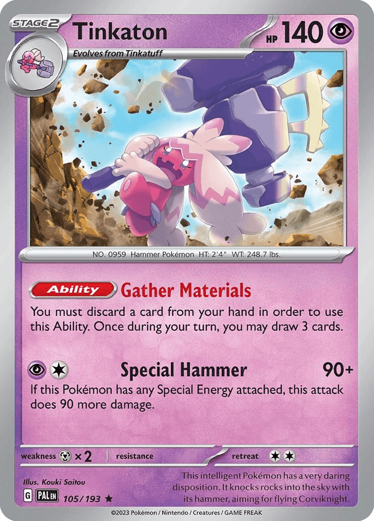 Tinkaton, carta 105 de Paldea Evolved