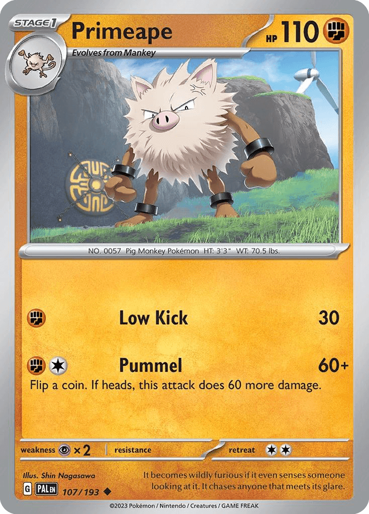 Primeape, carta 107 de Paldea Evolved