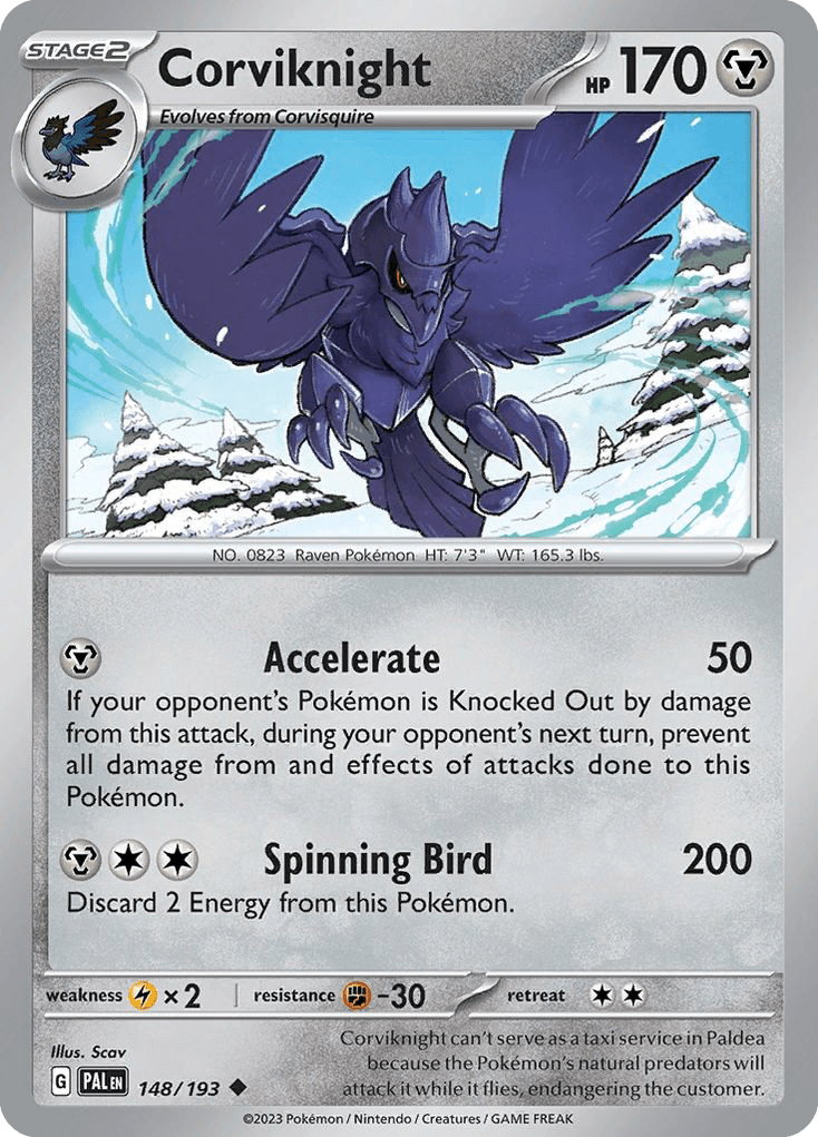 Corviknight, carta 148 de Paldea Evolved