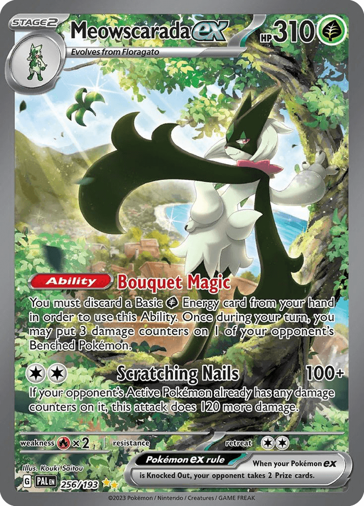 Meowscarada ex, carta 256 de Paldea Evolved