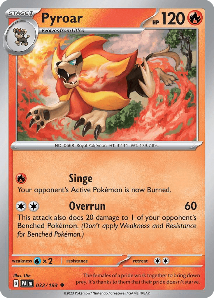 Pyroar, carta 032 de Paldea Evolved