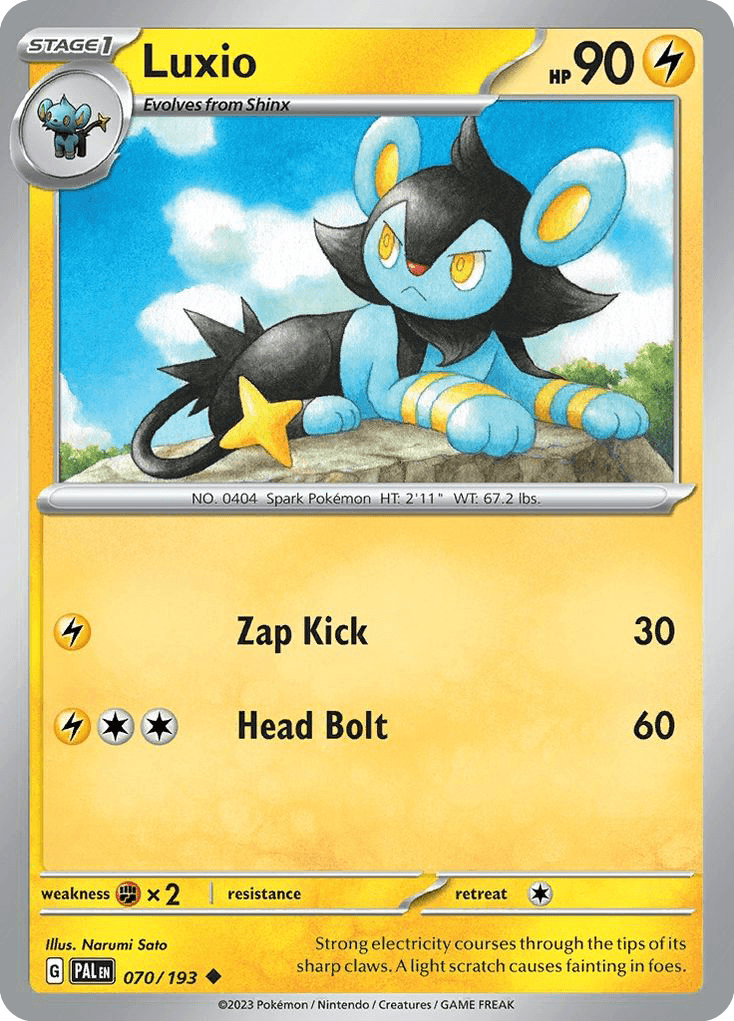 Luxio, carta 070 de Paldea Evolved
