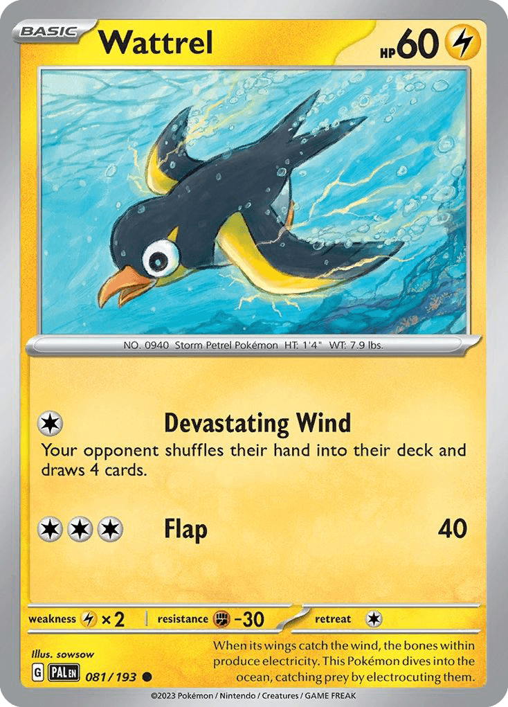 Wattrel, carta 081 de Paldea Evolved