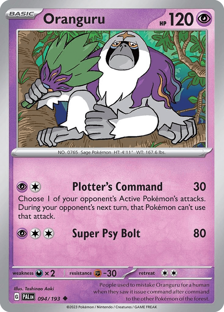 Oranguru, carta 094 de Paldea Evolved