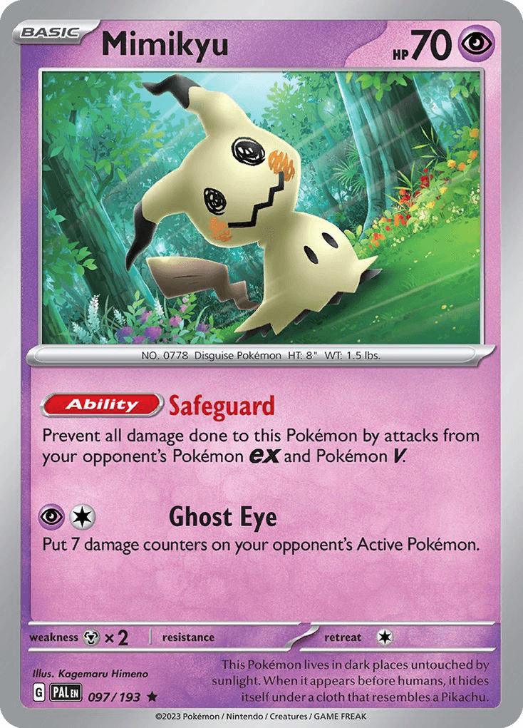 Mimikyu, carta 097 de Paldea Evolved
